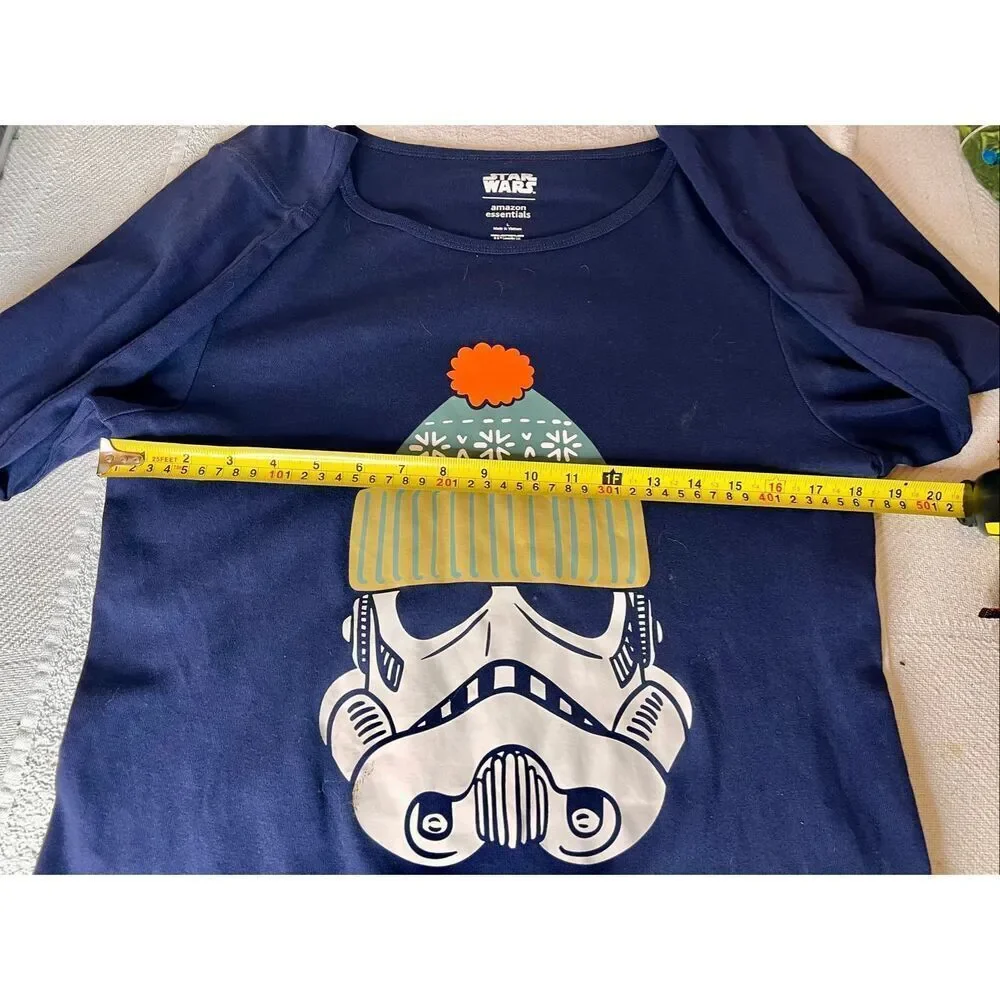 Star Wars Essentials Women's Pajama Sleep Shirt Lounge Long Sleeve Navy Size L